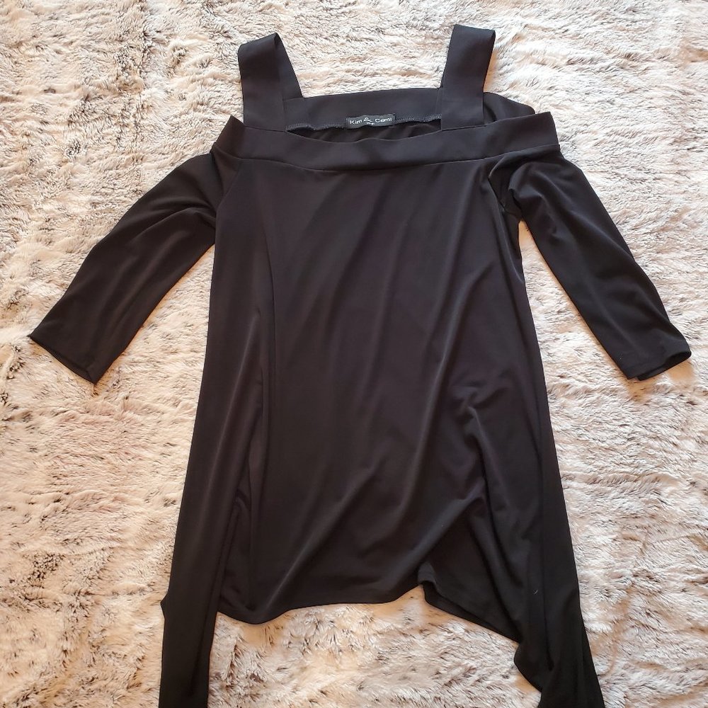 Black off shoulder top barely worn